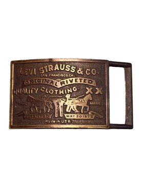 Levi Strauss Belt Buckle Original Riveted XX Made in USA Western Jeans Vintage 4